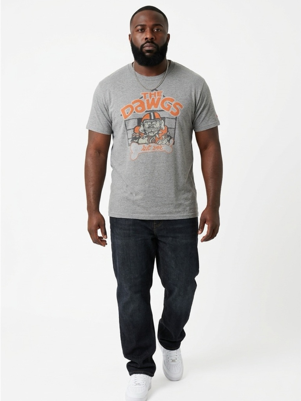 Homage Cleveland Brown The Dawgs Get Em Short Sleeve Pullover Men's L T Shirt